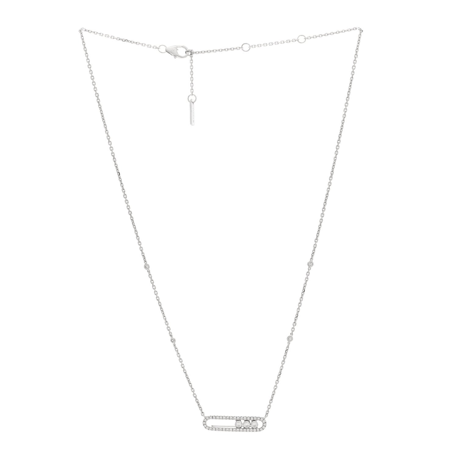 Messika 18K White Gold Diamond Baby Move Pave Necklace 3 of 5