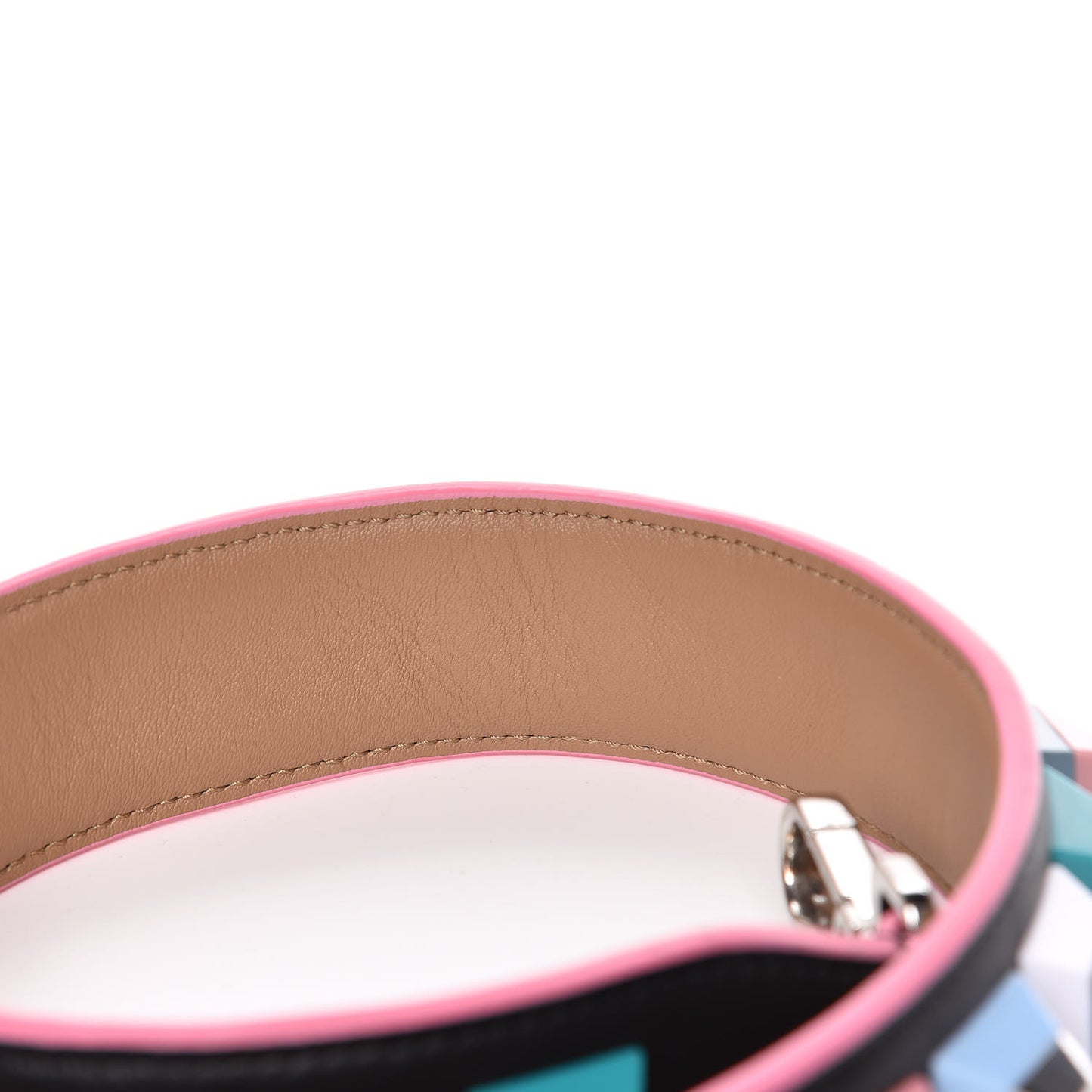 Vitello Dolce Plexiglass Bi-Color Studded Strap You Black Brownie Multicolor