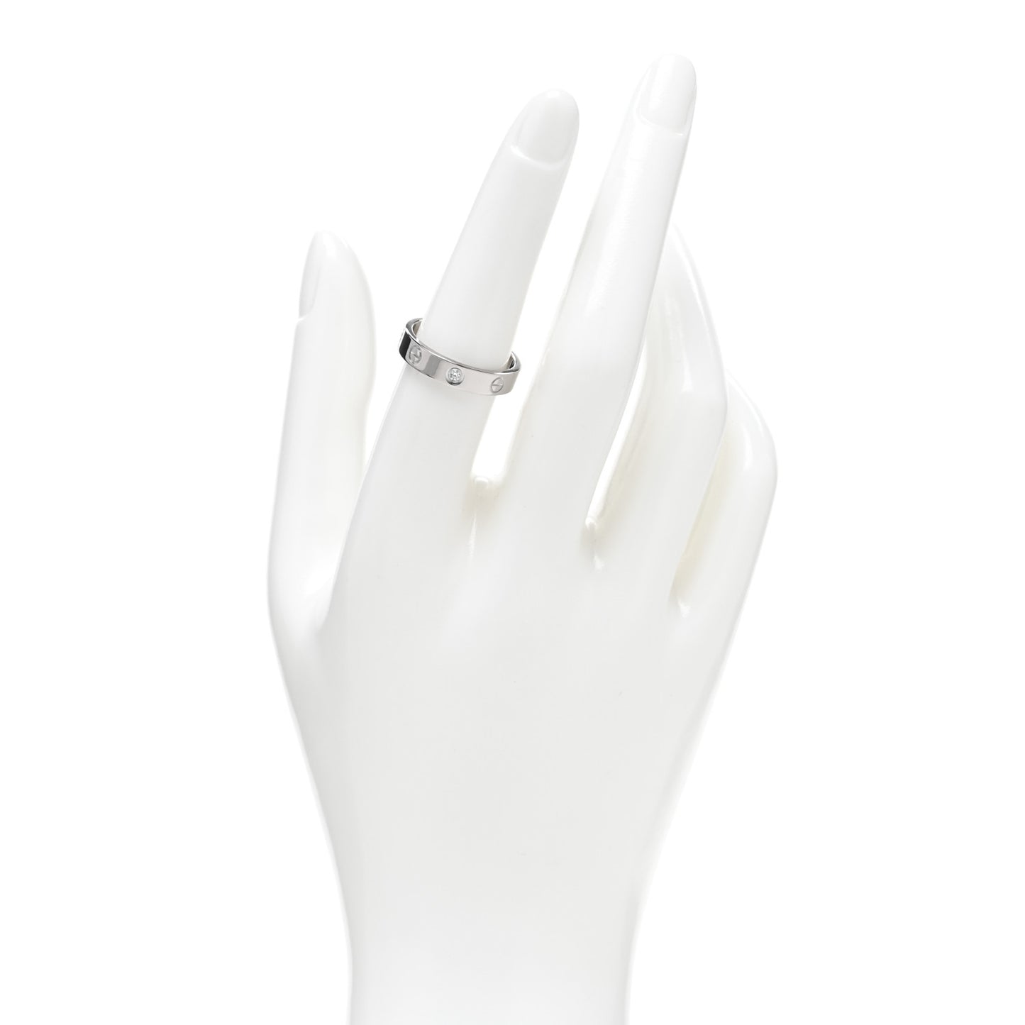 18K White Gold Diamond 4mm LOVE Wedding Band Ring 54 6.75