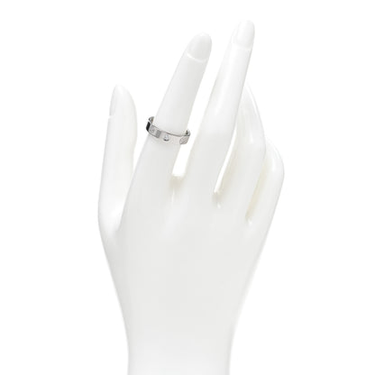 Cartier 18K White Gold Diamond 4mm LOVE Wedding Band Ring 54 6.75 2 of 4