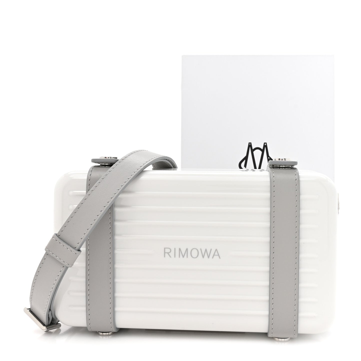 Gloss Polycarbonate Personal Cross-Body Bag White Grey
