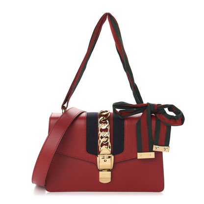 Gucci Calfskin Small Sylvie Shoulder Bag Hibiscus Red 1 of 10