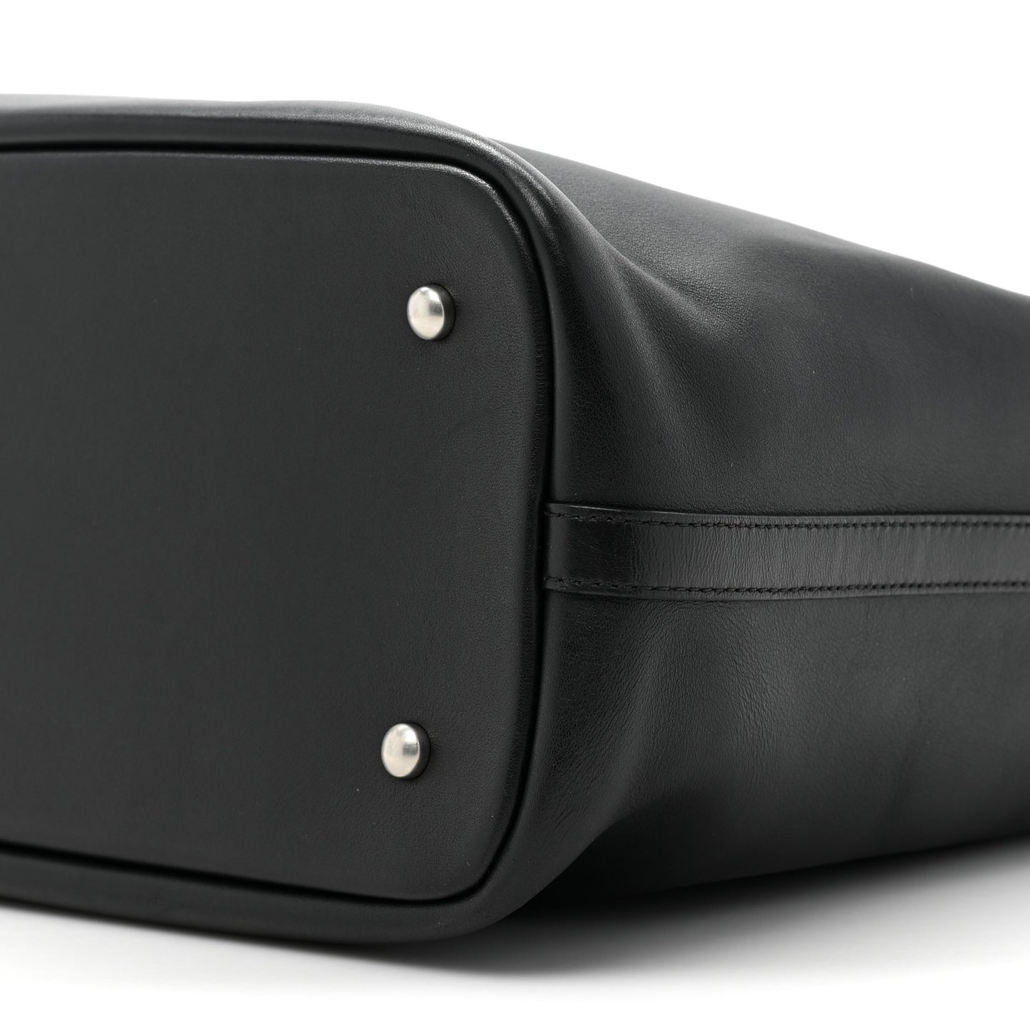 Calfskin Large Coco Eyelets Shopping Tote Black