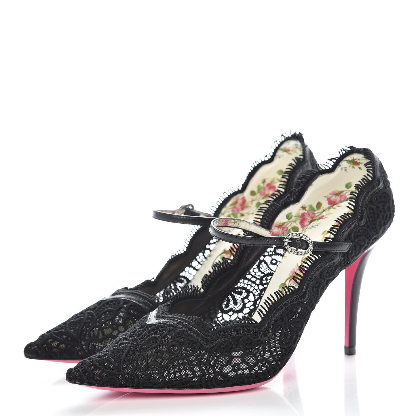 Lace Pizzo Venice Pumps 38.5 Black