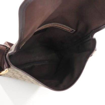 Gucci GG Supreme Monogram Selleria Calfskin Small Flap Messenger Bag Beige Ebony Cocoa Dark Chocolate 9 of 10
