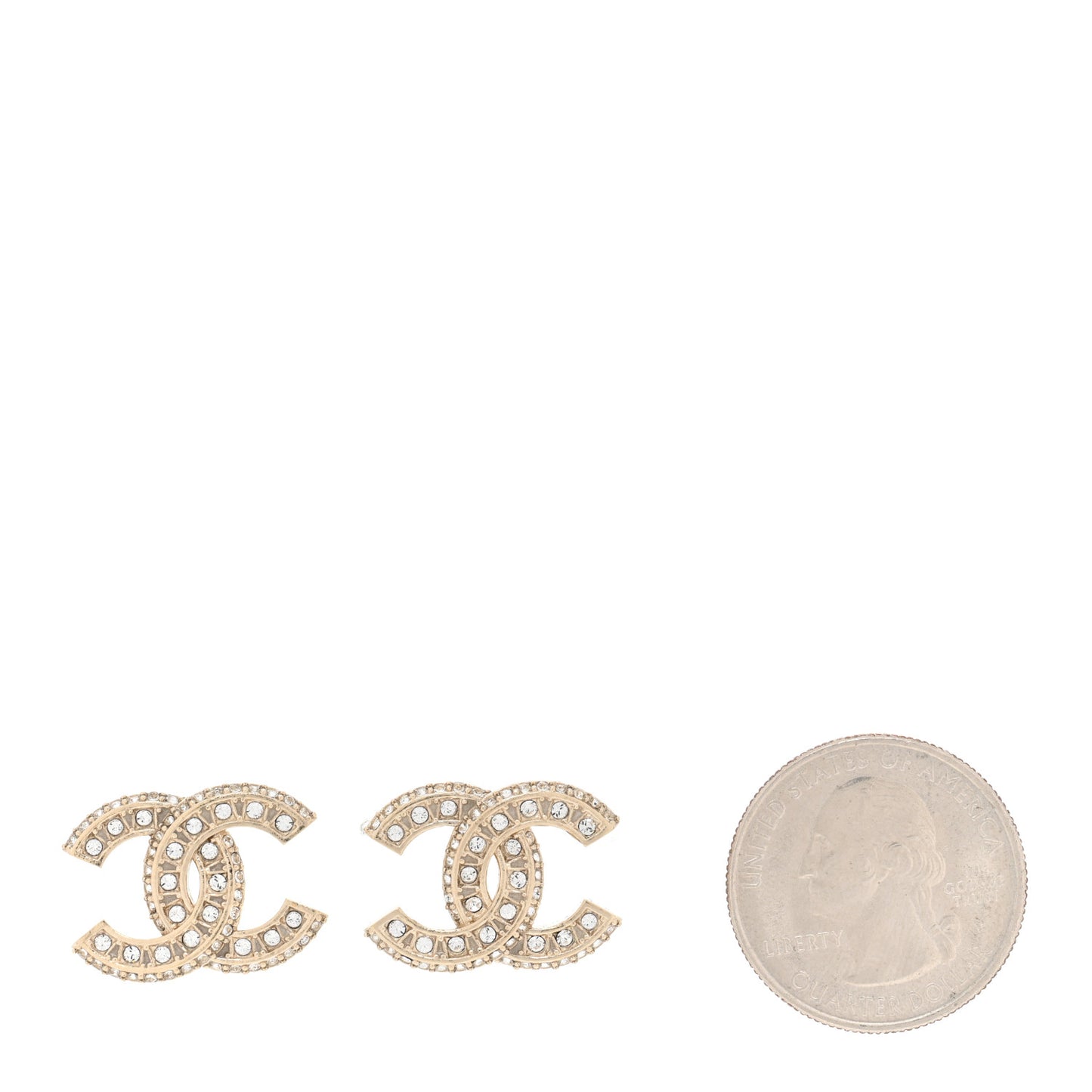 Crystal Baguette CC Earrings Gold