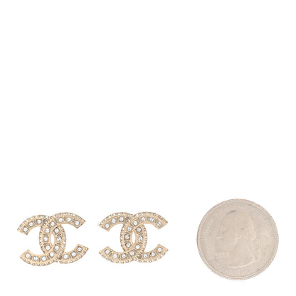 Chanel Crystal Baguette CC Earrings Gold 2 of 5