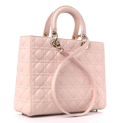 Christian Dior Lambskin Cannage Large Lady Dior Light Pink 3 of 11