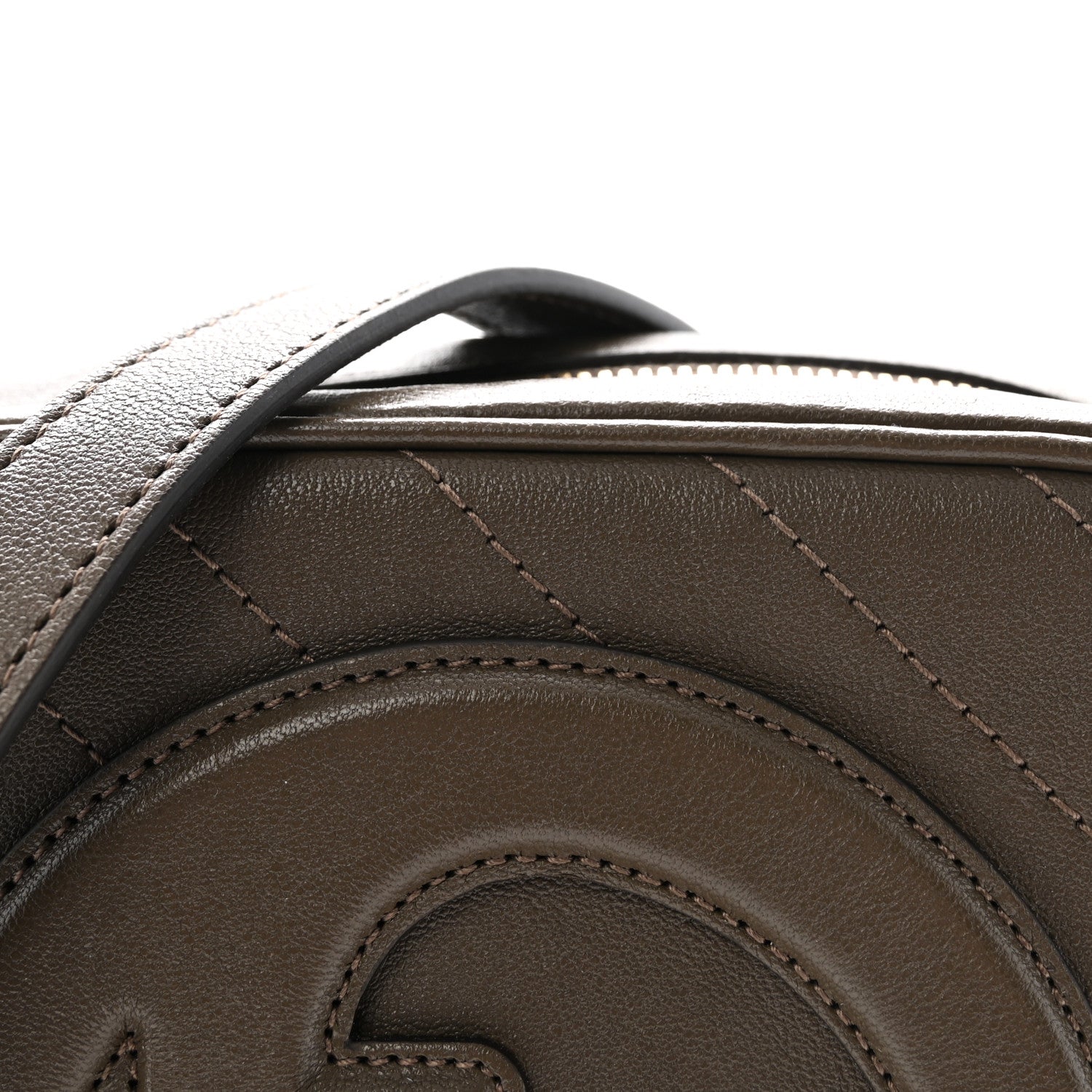 Gucci Sakai Be Green Calfskin Diagonal Stitched Small Blondie Shoulder Bag Craclet Brown 8 of 10