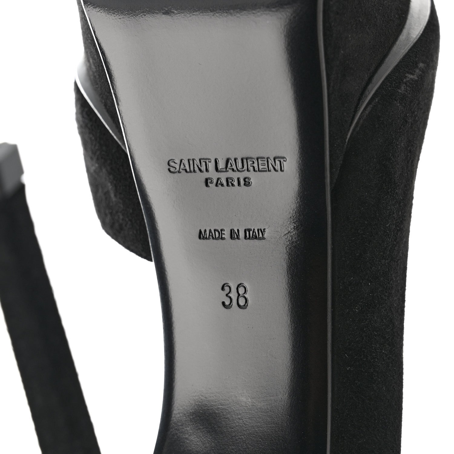 Saint Laurent Suede Janis 105 D'Orsay Pumps 38 Black 1754129