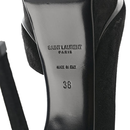 Saint Laurent Suede Janis 105 D'Orsay Pumps 38 Black 7 of 10