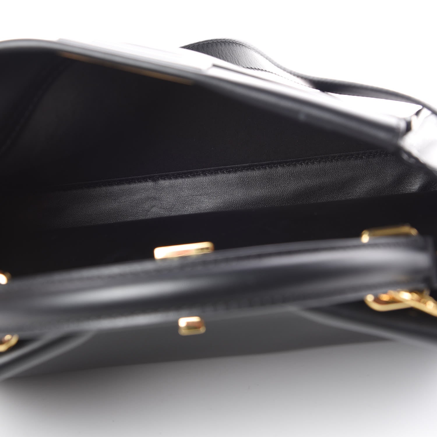Fendi Vitello Seta Shiny Nappa Medium Peekaboo Iconic Satchel Black 7 of 12