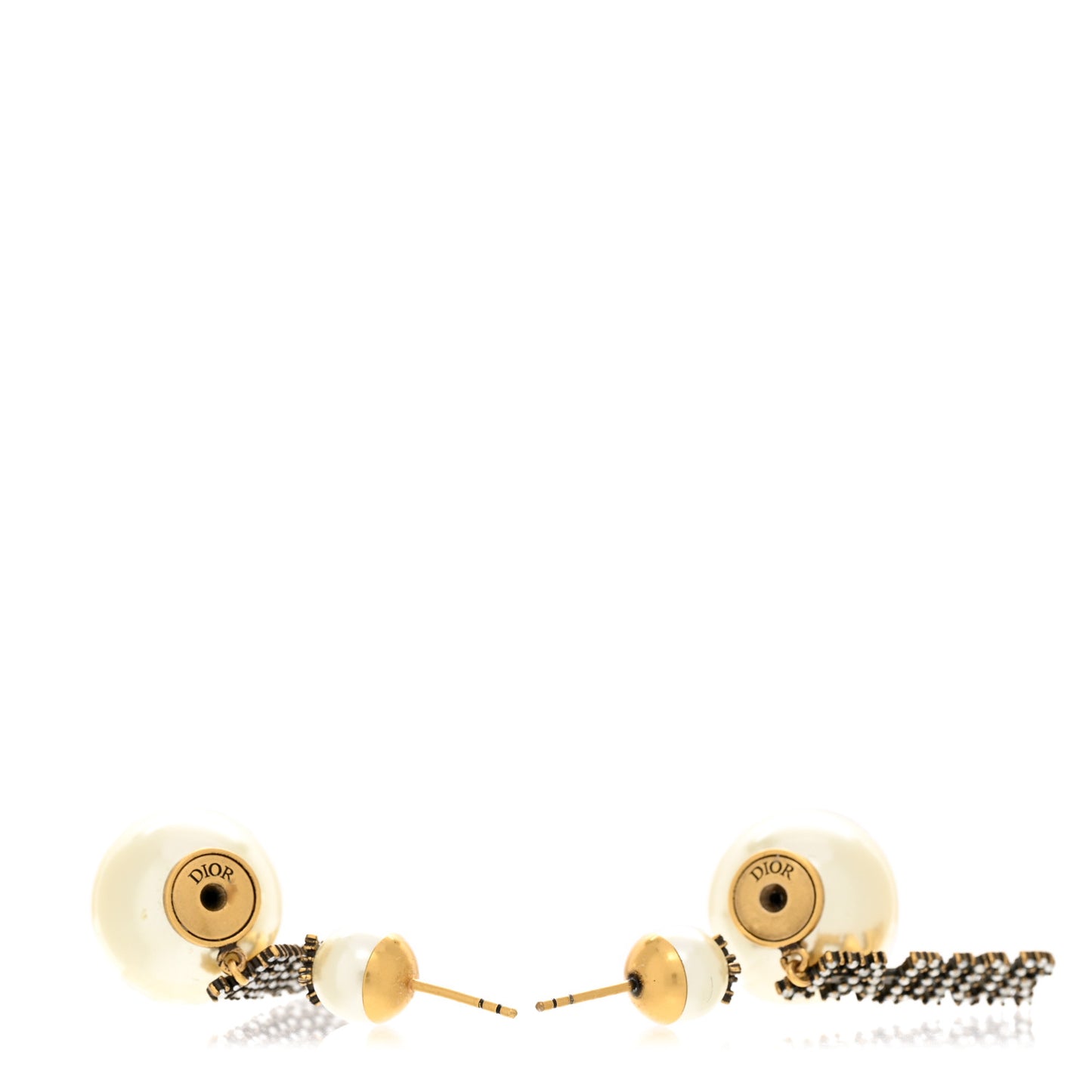 Pearl Crystal J'Adior Tribal Earrings Gold