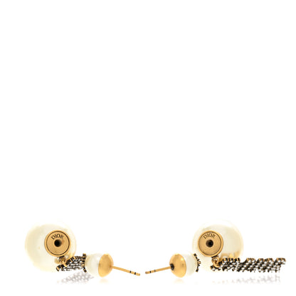 Christian Dior Pearl Crystal J'Adior Tribal Earrings Gold 3 of 8