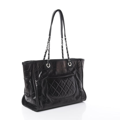 Chanel Glazed Calfskin Small Deauville Tote Black 2 of 9