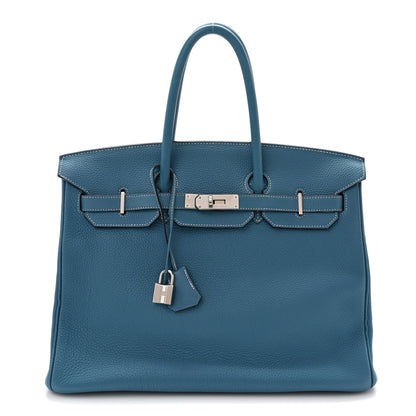 Hermes Togo BIRKIN 35 Blue Jean 1 of 13
