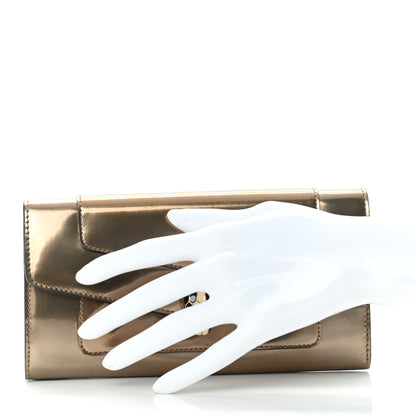 Bulgari Metallic Calfskin Serpenti Forever Wallet Gold 2 of 10