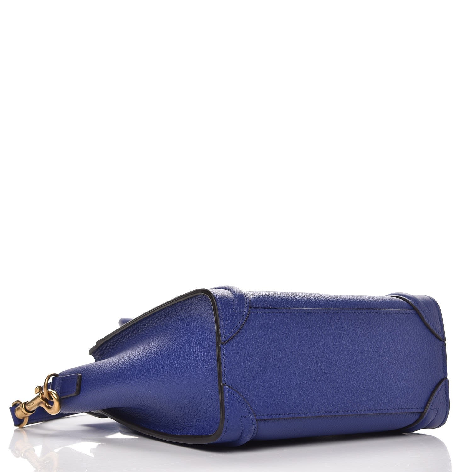 Celine Drummed Calfskin Nano Luggage Indigo 4 of 7