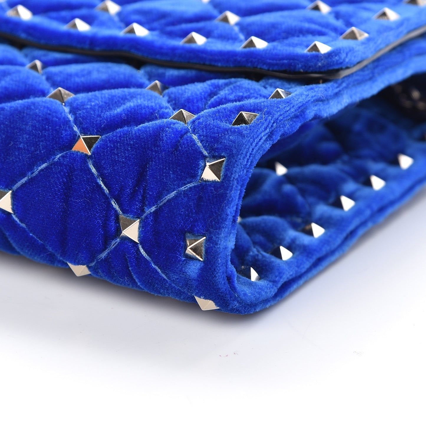 Velvet Rockstud Spike Wallet on Chain Acid Blue