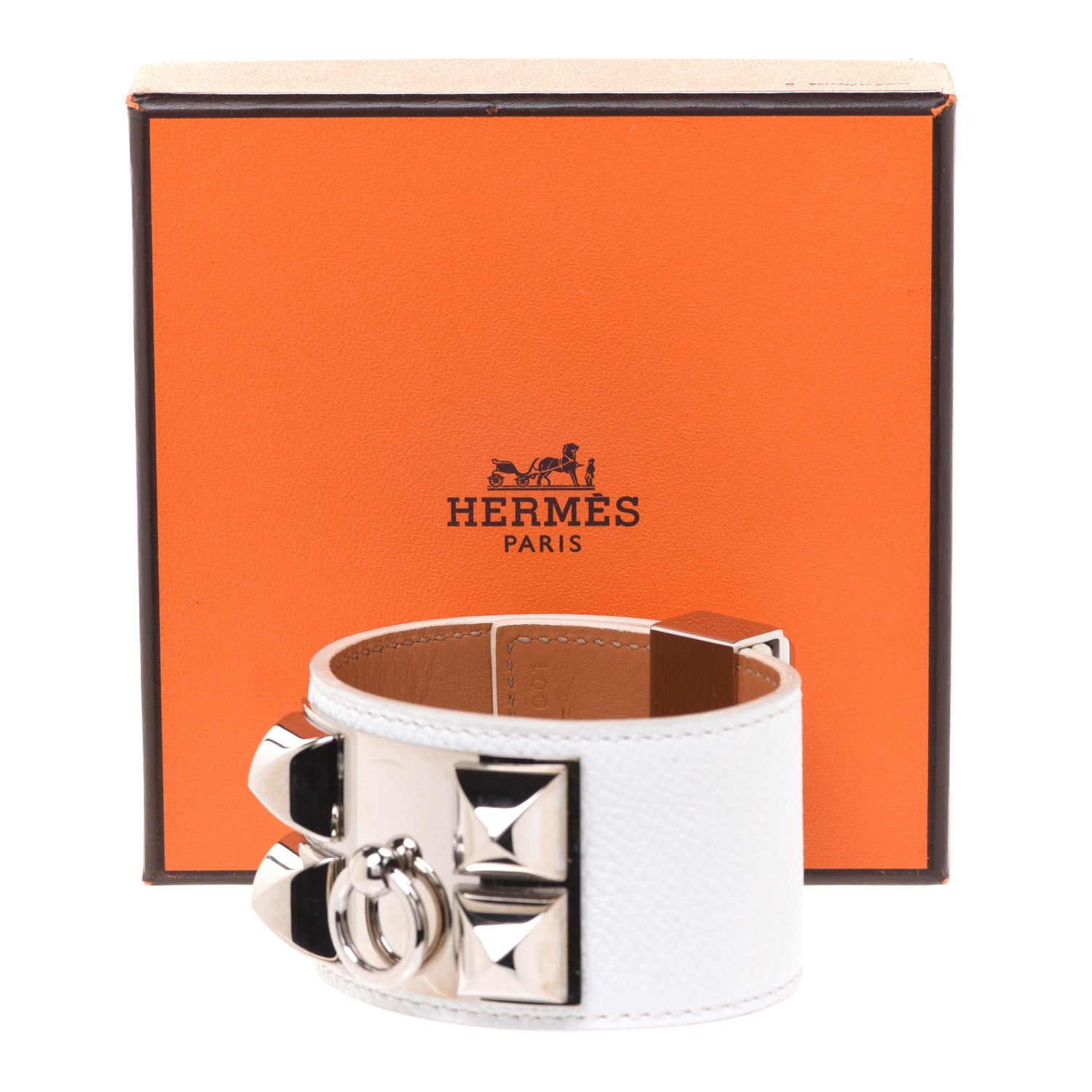 Hermes Epsom Collier de Chien CDC Bracelet S White 8 of 8