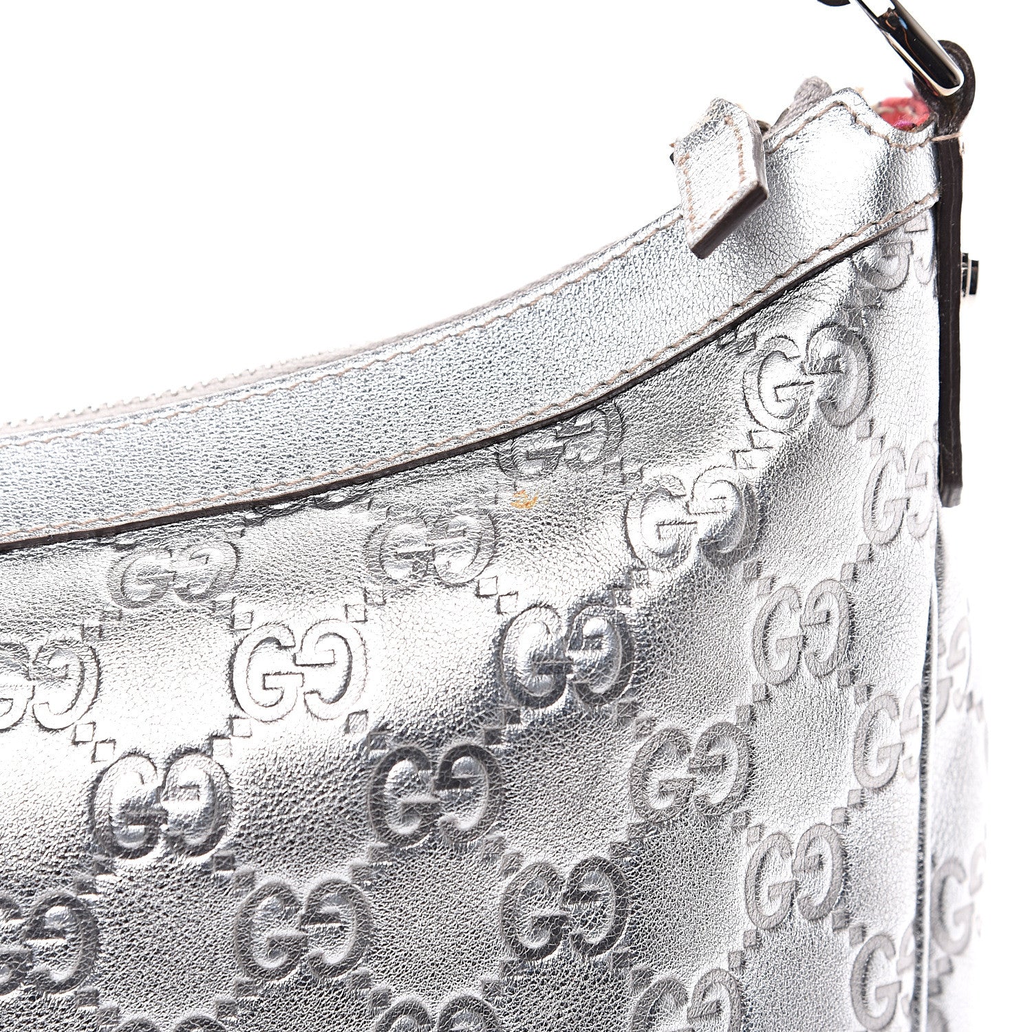 Gucci Metallic Guccissima Pocket Hobo Silver 12 of 13