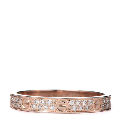 Cartier 18K Pink Gold Diamond 2.6mm LOVE Paved Band Ring 48 4.5 1 of 5