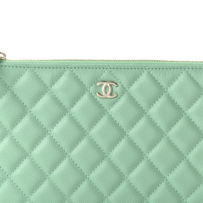 Chanel Caviar Quilted Small Cosmetic Case Light Green 10 of 11