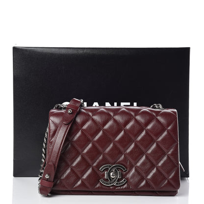 Chanel Goatskin Quilted Medium City Rock Flap Burgundy 10 of 10