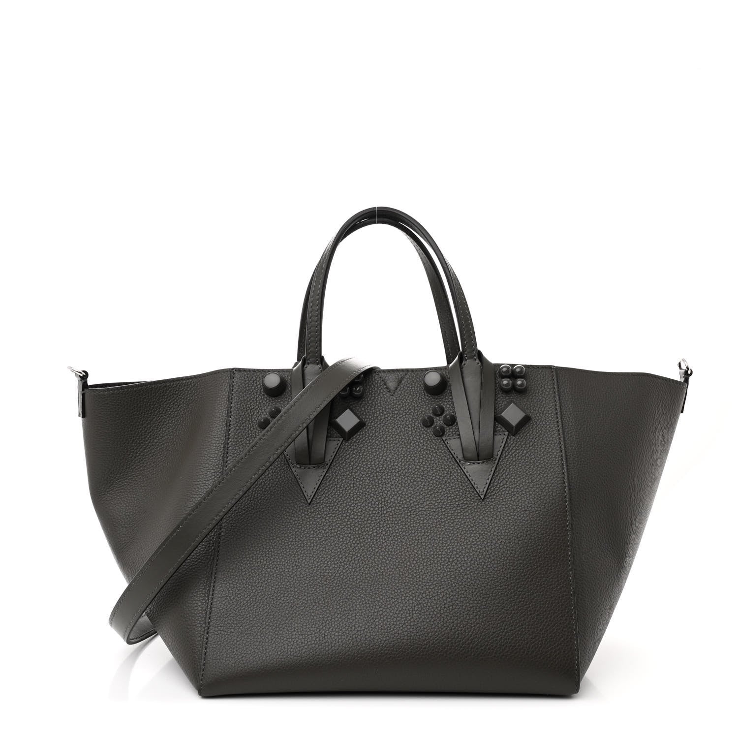 Christian Louboutin Calfskin Empire Spike Studded Small Cabachic Tote Rocket 1 of 10