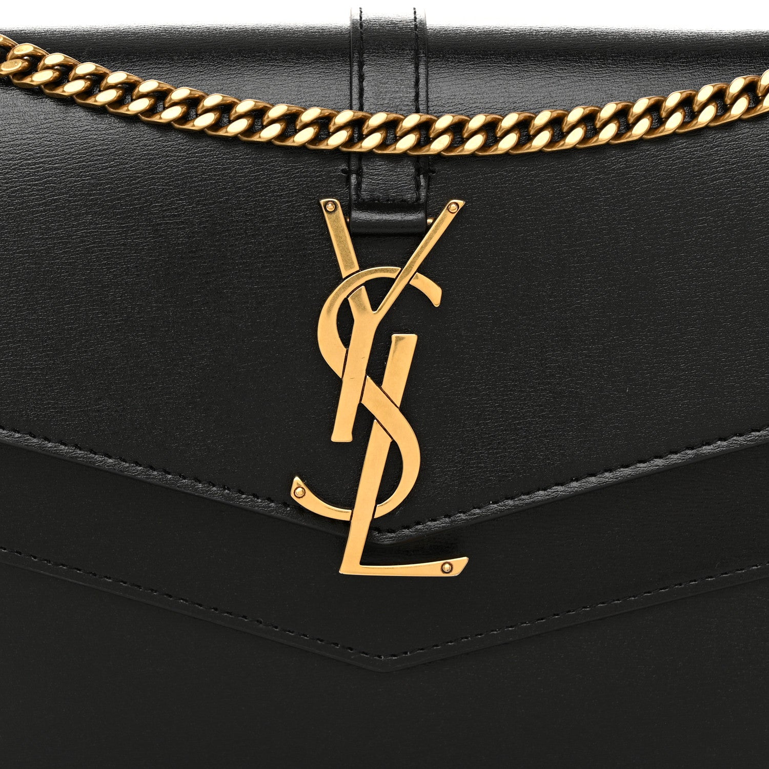 Saint Laurent Smooth Calfskin Monogram Sulpice Chain Wallet Black 7 of 9
