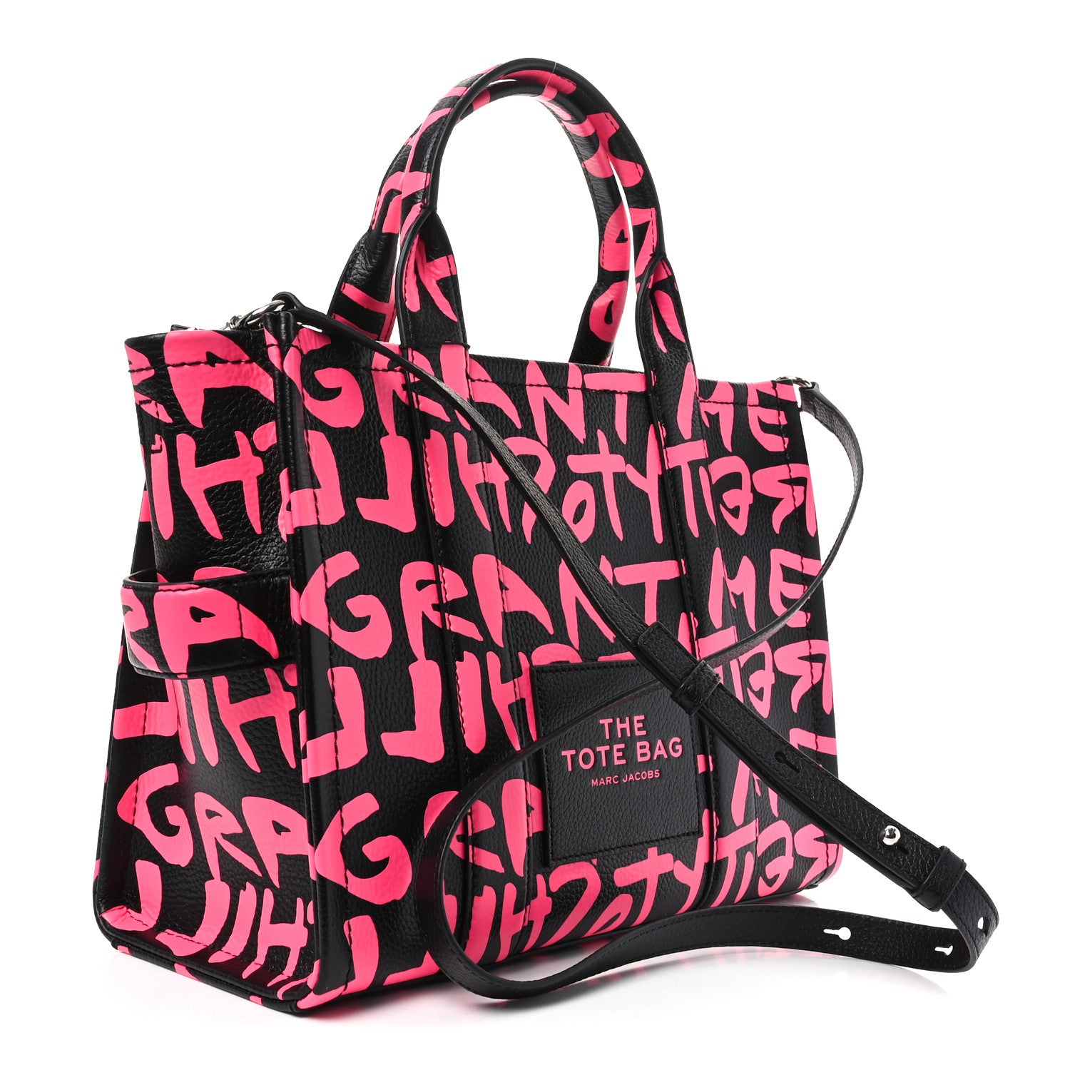 Marc Jacobs X STEPHEN SPROUSE Grained Calfskin Medium The Tote Bag Pink 3 of 9