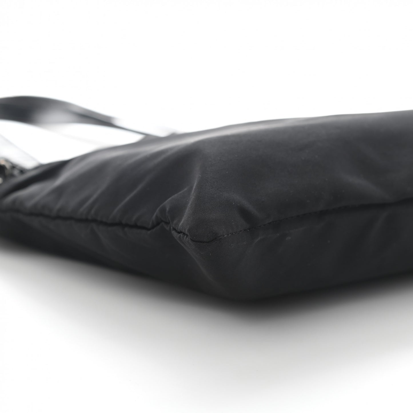 Tessuto Nylon Calfskin Shoulder Bag Black