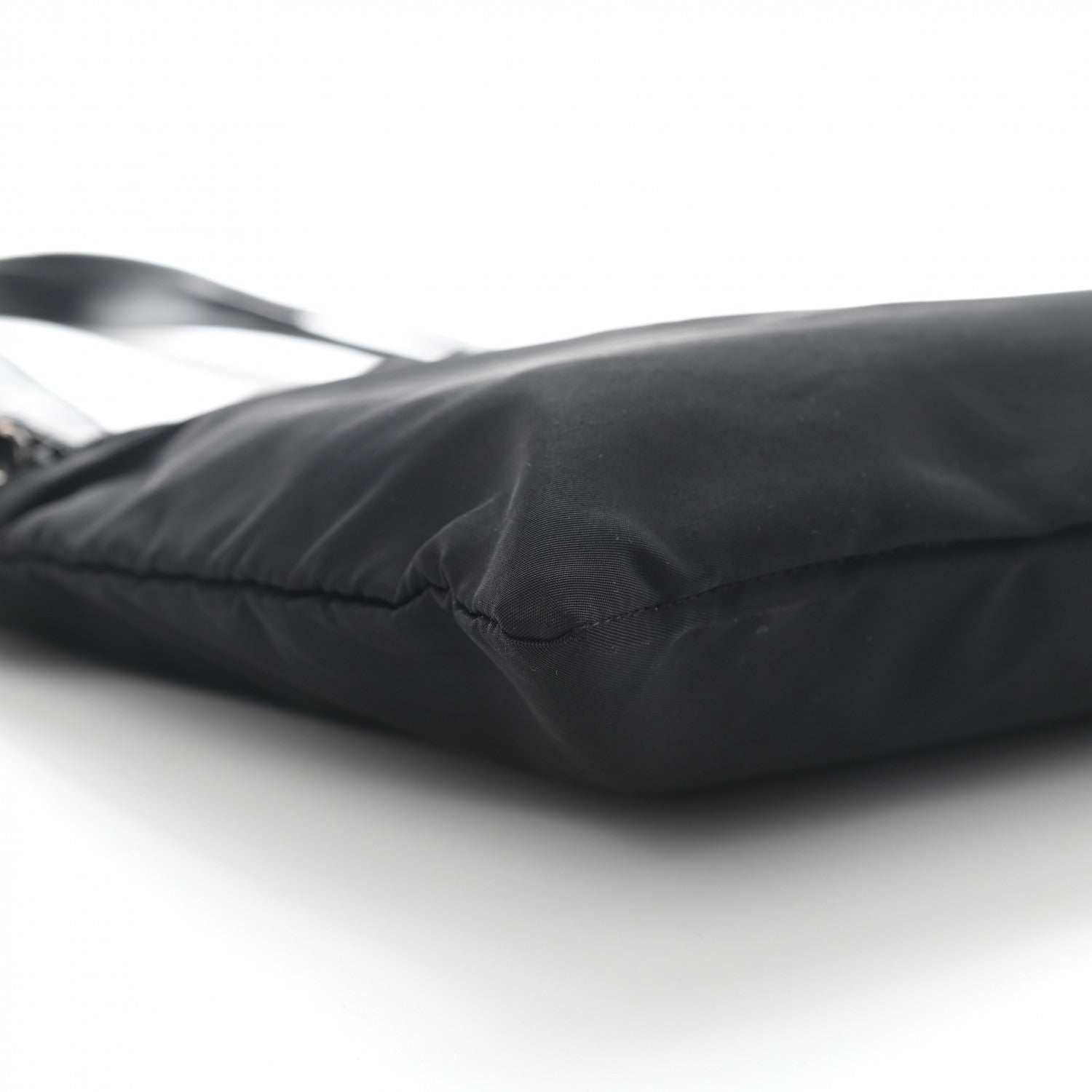 Prada Tessuto Nylon Calfskin Shoulder Bag Black 7 of 10