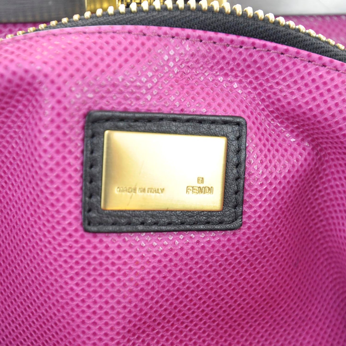 Goatskin Large Peekaboo Iconic Satchel Black Lampone