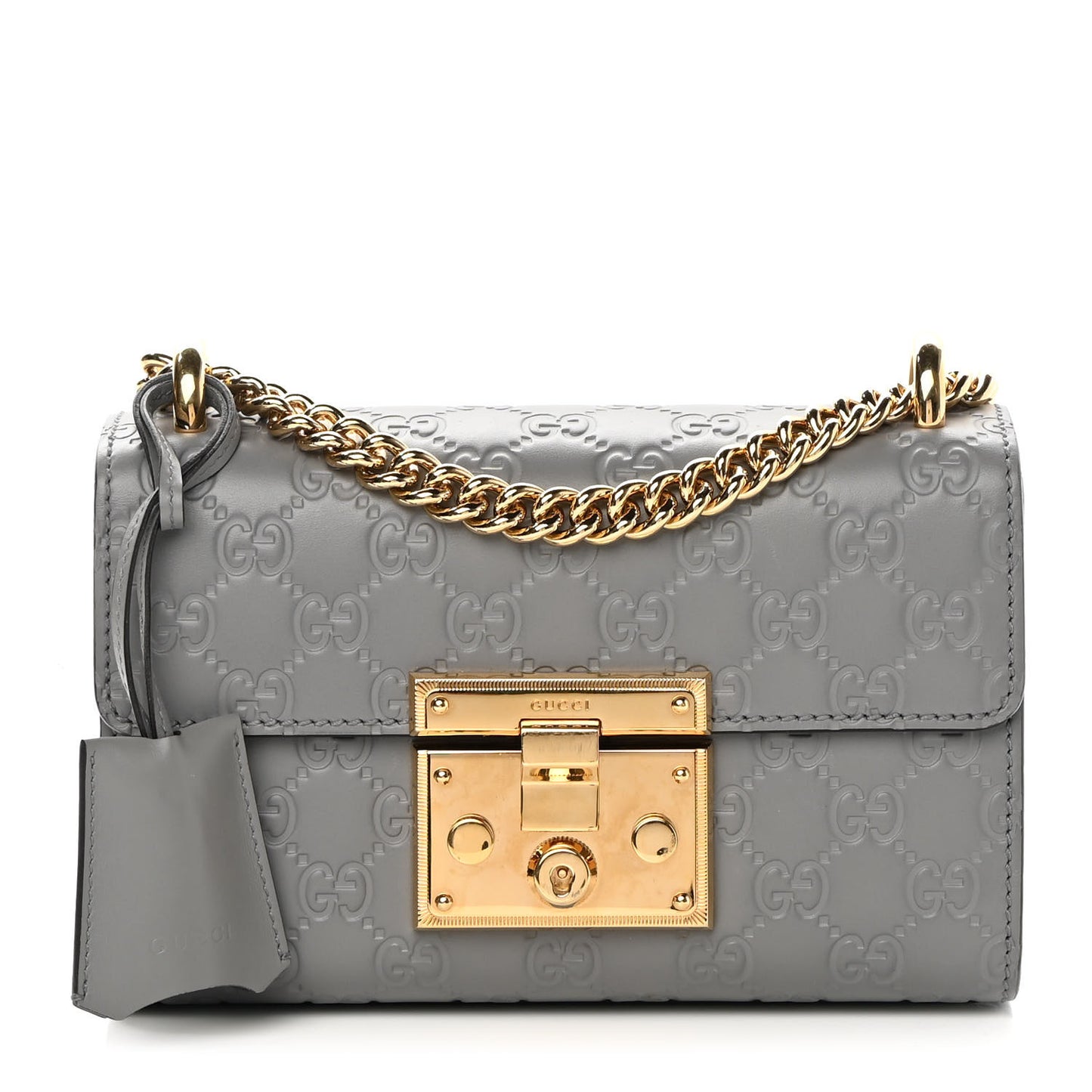 Guccissima Small Padlock Shoulder Bag Grey