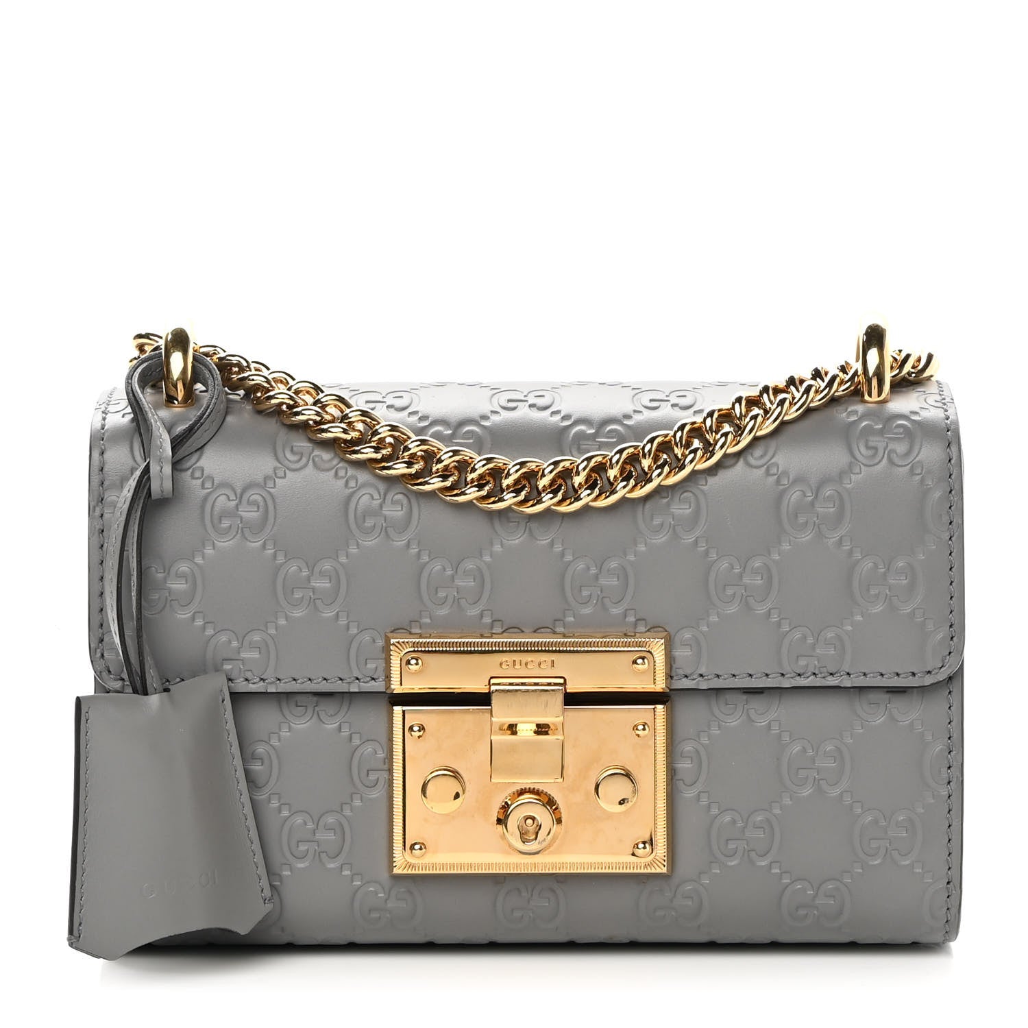 Gucci Guccissima Small Padlock Shoulder Bag Grey 1 of 14