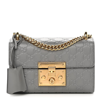 Gucci Guccissima Small Padlock Shoulder Bag Grey 1 of 14