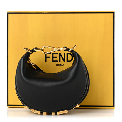 Fendi Vitello Grace Matte Nano Fendigraphy Hobo Charm Black 11 of 11