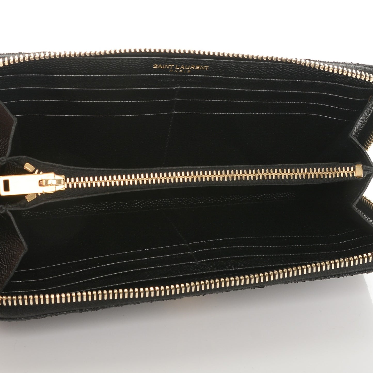 Grain De Poudre Matelasse Chevron Monogram Zip Around Wallet Black