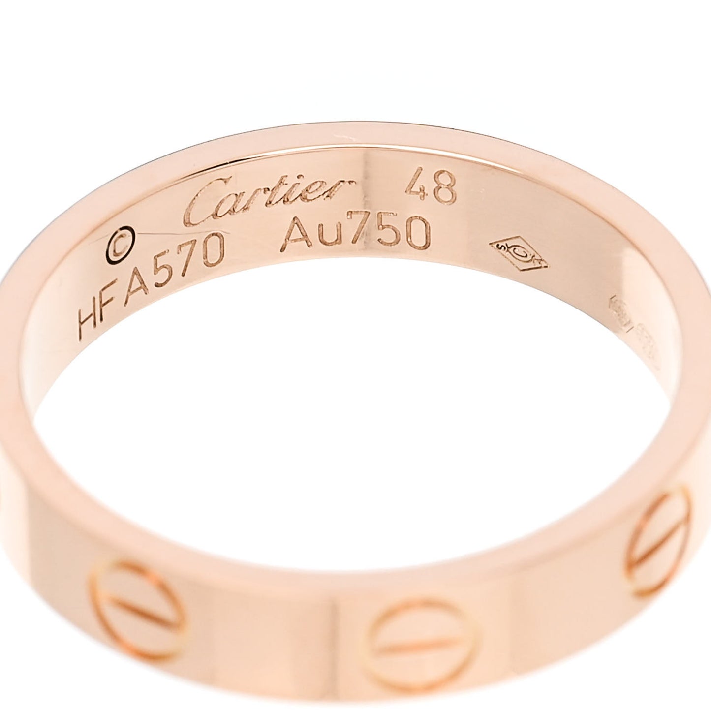18K Pink Gold 3.5mm LOVE Ring 48 4.5