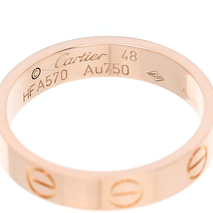 Cartier 18K Pink Gold 3.5mm LOVE Ring 48 4.5 4 of 5