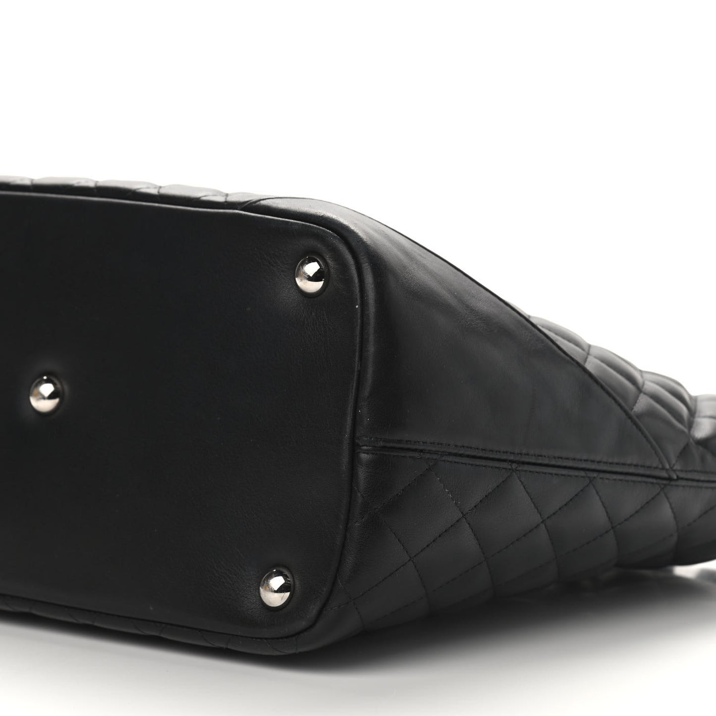 Calfskin Quilted Large Cambon Tote Black