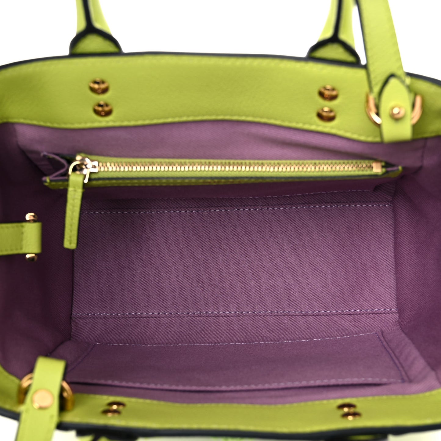 Grained Calfskin Small La Medusa Chain Tote Citron