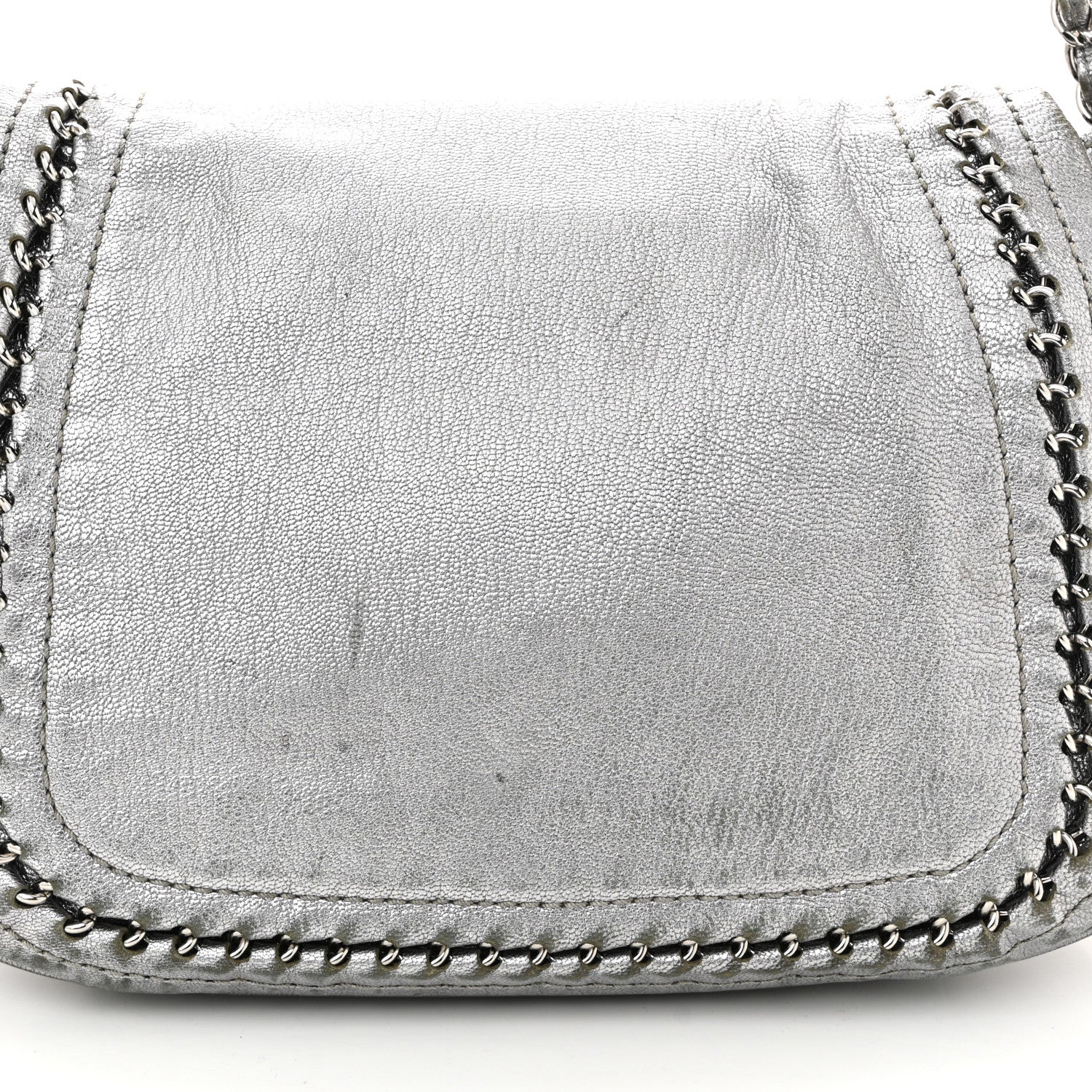 Chanel Metallic Deerskin Luxe Ligne Flap  Silver 11 of 12