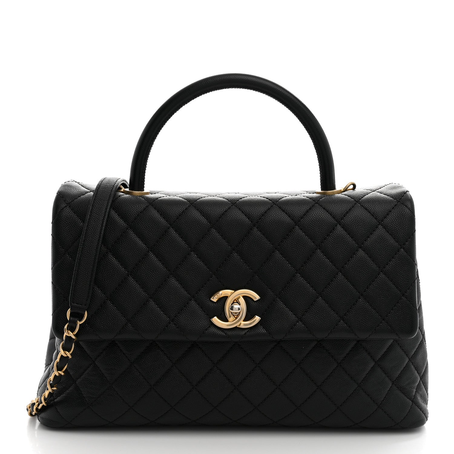 Chanel Caviar Quilted Medium Coco Handle Flap Black 1 of 10