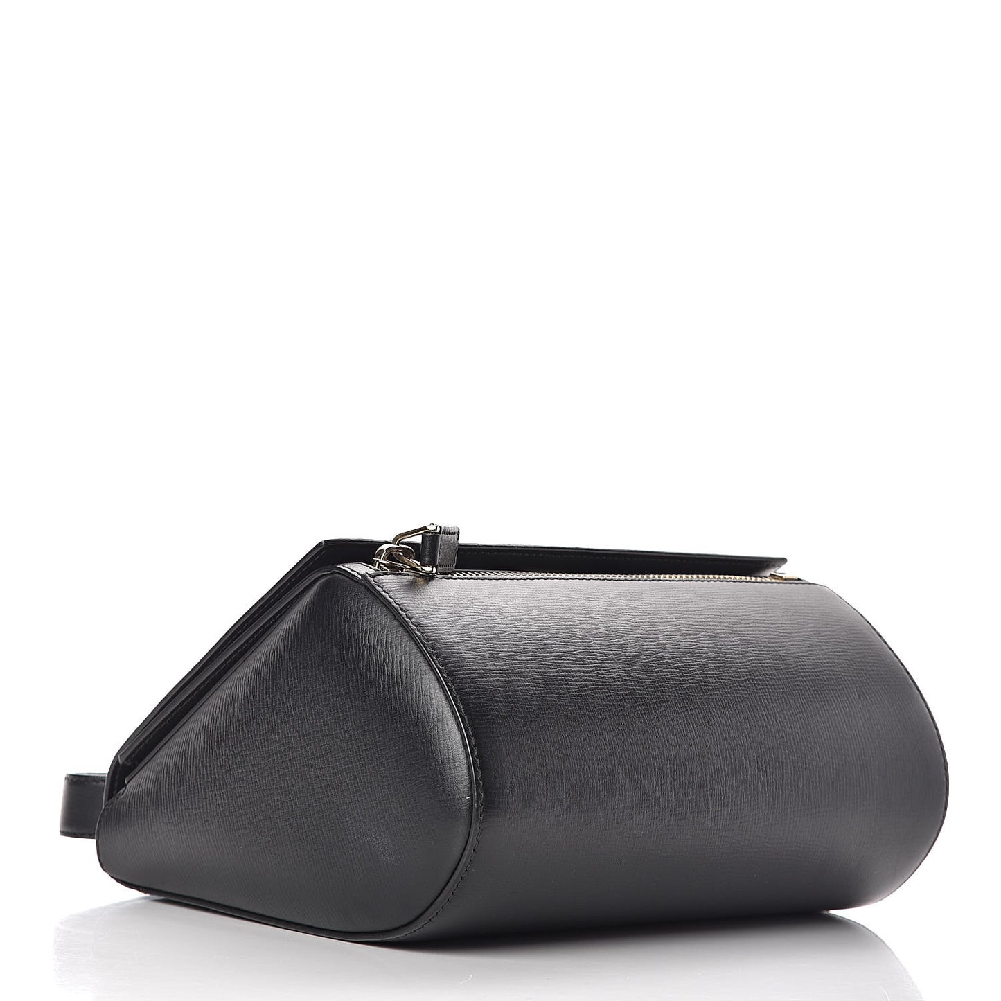 Textured Calfskin Medium Pandora Box Crossbody Bag Black