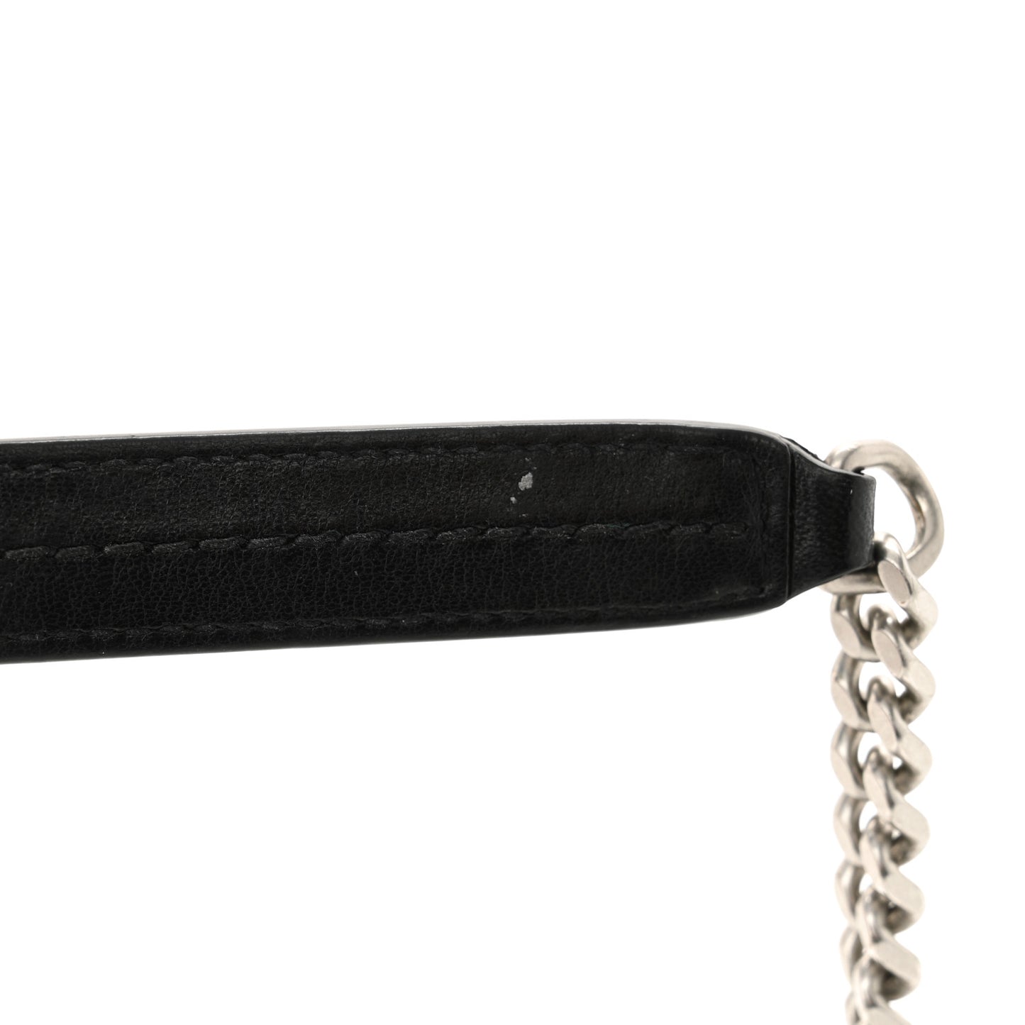 Lambskin Quilted Small Loulou Puffer Monogram Chain Satchel Black