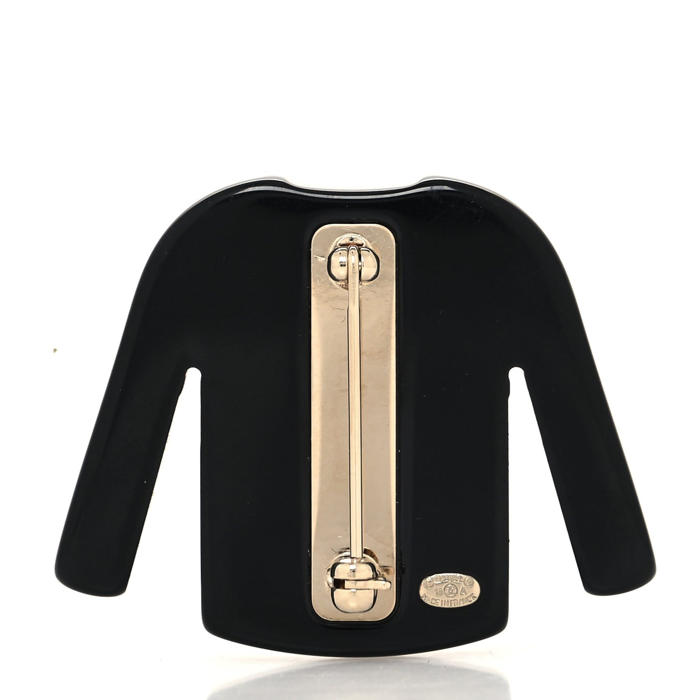Resin Sweater CC Brooch Black White
