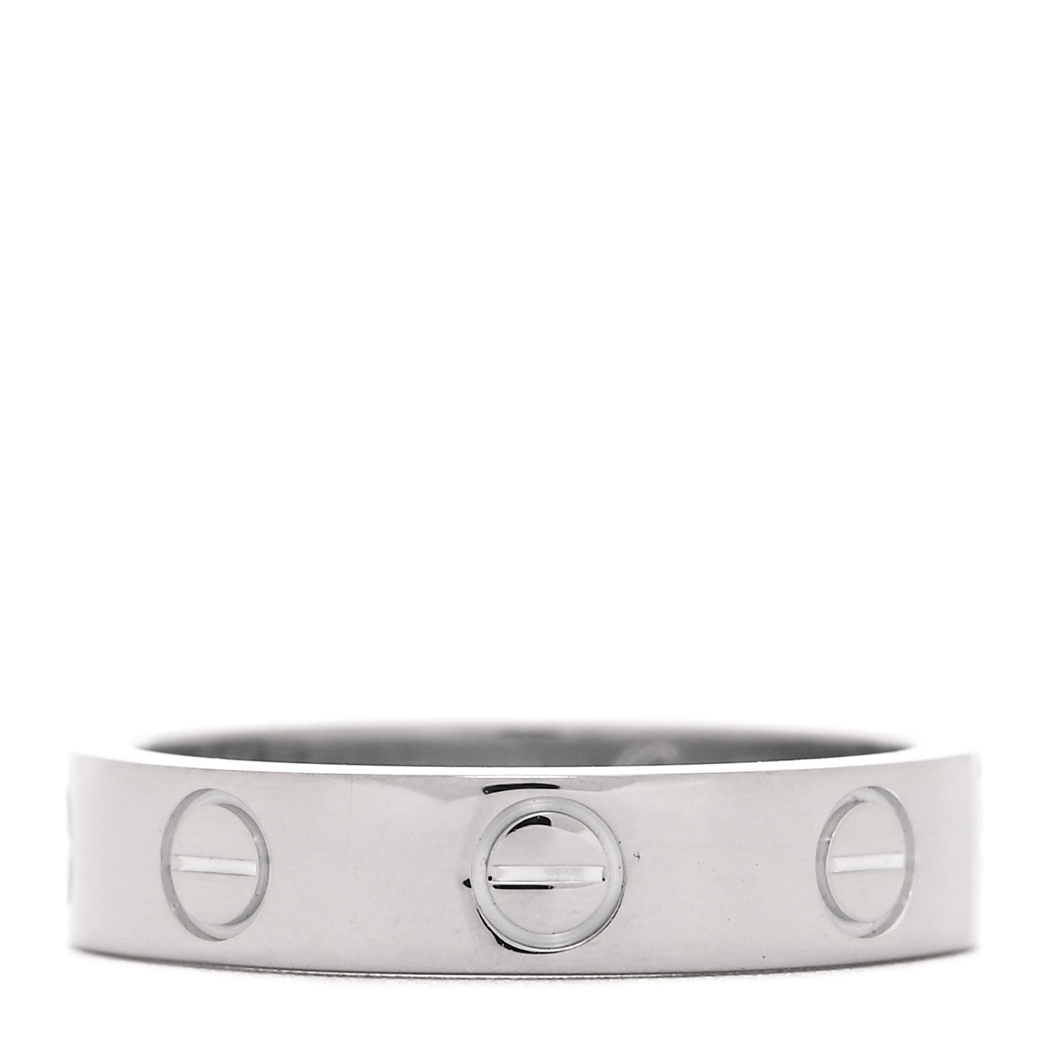 Cartier 18K White Gold Diamond 4mm LOVE Wedding Band Ring 47 4 3 of 4