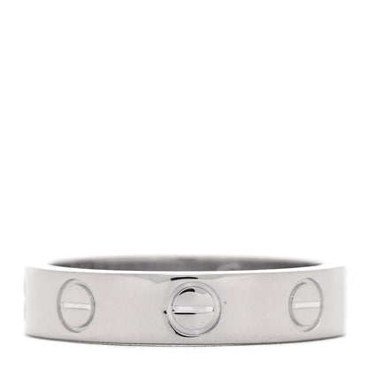 Cartier 18K White Gold Diamond 4mm LOVE Wedding Band Ring 47 4 3 of 4